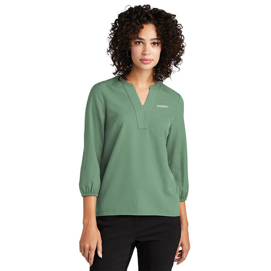 Mercer+Mettle Women's Stretch Crepe 3/4-Sleeve Blouse