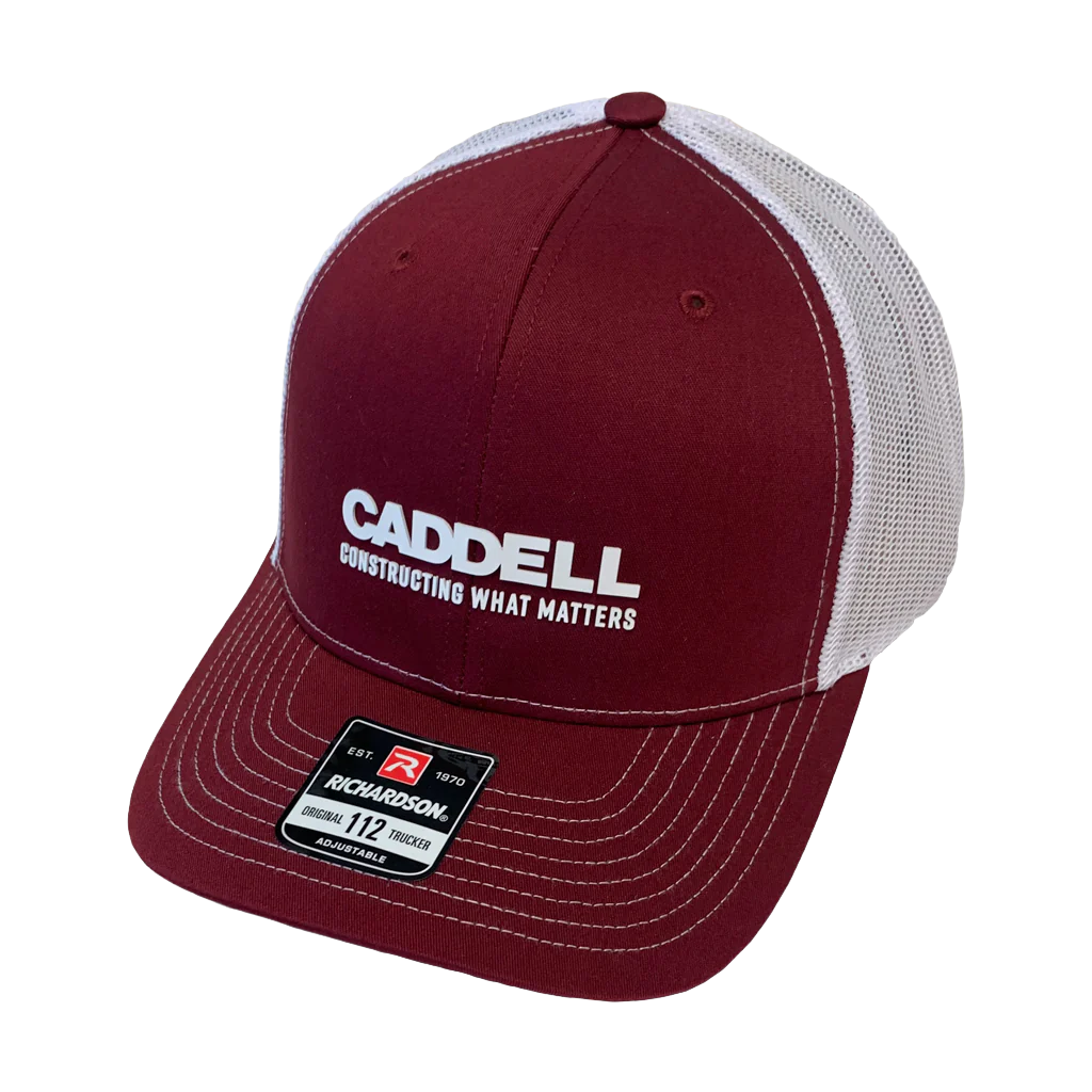Richardson 112 Trucker Hat w/ Silicone Patch: Cardinal and White