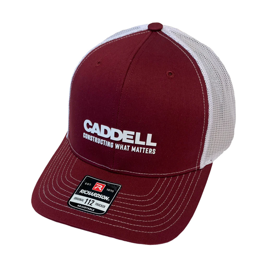 Richardson 112 Trucker Hat w/ Silicone Patch: Cardinal and White